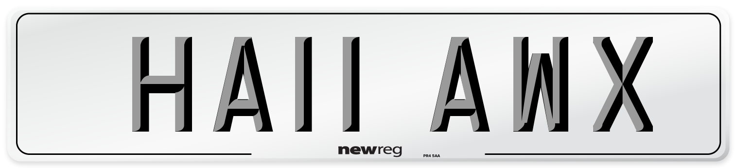 HA11 AWX Number Plate from New Reg